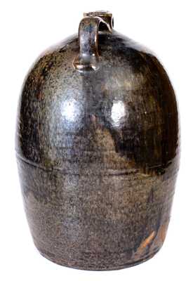 Double-Handled Crawford County, GA Stoneware Jug Stamped Twice HNL, Henry Newton Long