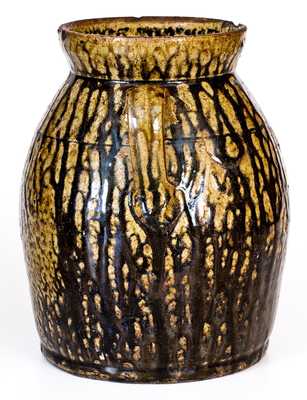 Crawford County, GA Open-Handled Stoneware Jar with Alkaline Glaze