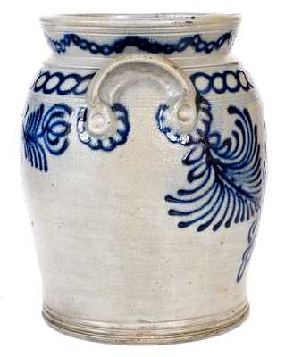 Exceptional and Important B.C. MILBURN / ALEXA Stoneware Jar w/ Profuse Slip-Trailed Cobalt Decoration (Alexandria, VA)