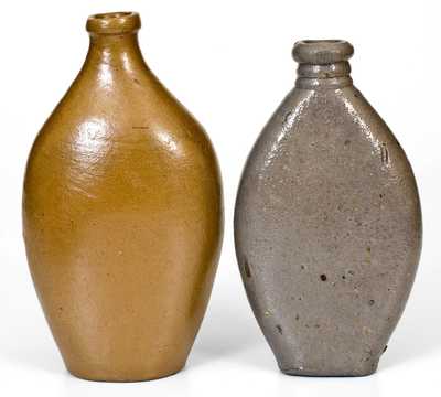 Two Salt-Glazed Stoneware Flasks, Baltimore, MD, 19th century