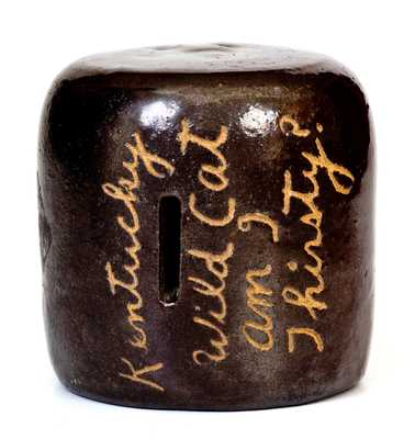 Very Rare Kentucky Stoneware Script Bank