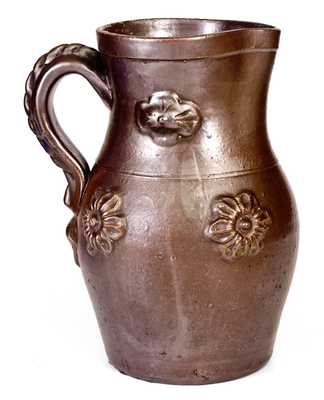 Ohio Stoneware Pitcher with Applied Decoration