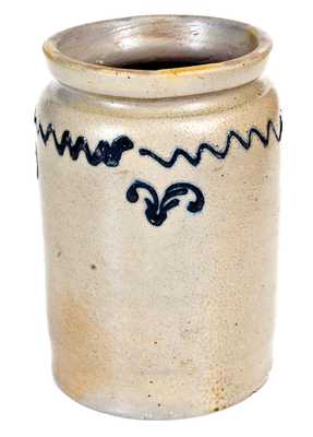 Early Baltimore Stoneware Jar with Slip-Trailed Cobalt Decoration, c1820