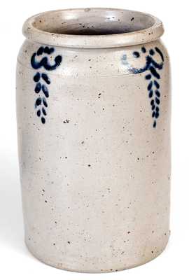 Early Baltimore, MD Stoneware Jar w/ Slip-Trailed Cobalt Decoration, circa 1825