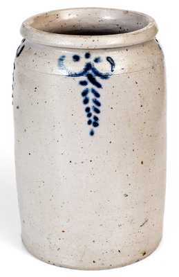 Early Baltimore, MD Stoneware Jar w/ Slip-Trailed Cobalt Decoration, circa 1825