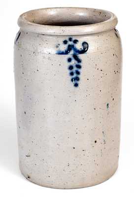 Early Baltimore, MD Stoneware Jar w/ Slip-Trailed Cobalt Decoration, circa 1825