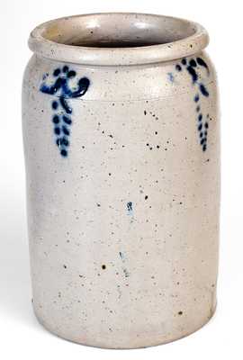 Early Baltimore, MD Stoneware Jar w/ Slip-Trailed Cobalt Decoration, circa 1825