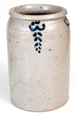 Early Baltimore, MD Stoneware Jar w/ Slip-Trailed Cobalt Decoration, circa 1825