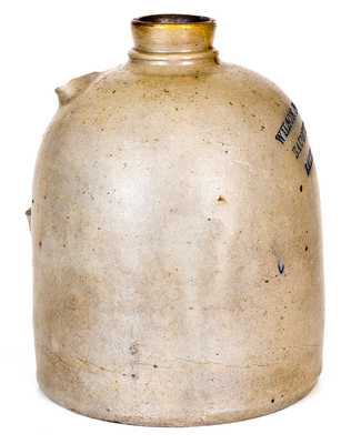 Extremely Rare Stoneware Bauquet Syrup Jug, Baltimore, MD origin, circa 1875