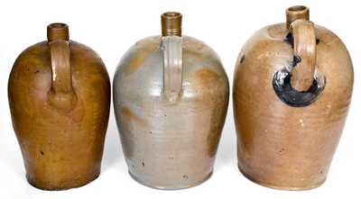 Three Stoneware Jugs, Stamped "H. MYERS," Henry Remmey at Henry Myers' Baltimore Stoneware Manufactory c1825