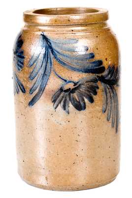 Fine Half-Gallon Baltimore, MD Stoneware Jar w/ Floral Decoration