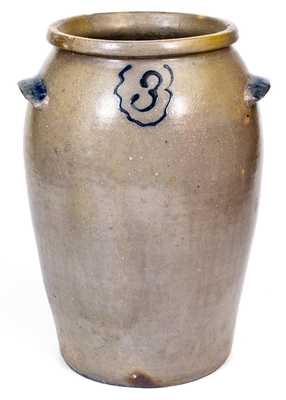 Very Rare Hugh R. Marshall Stoneware Jar, Fredericksburg or Rockbridge County, VA, c1830