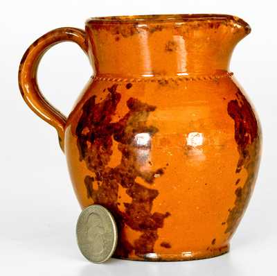 Miniature Glazed Redware Pitcher, attributed to the Haig Pottery, Philadelphia, PA