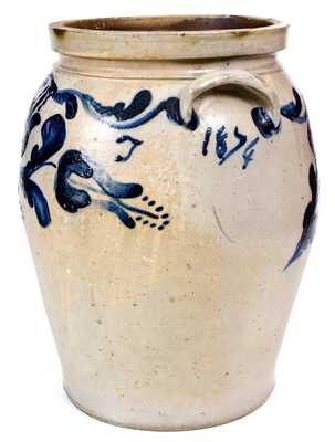 Extremely Important Solomon Bell Presentation Stoneware Jar, Made for Tillie Bell at JOHN BELL / WAYNESBORO Shop