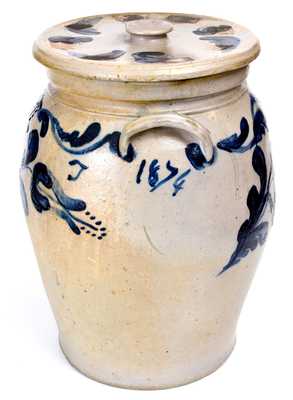 Extremely Important Solomon Bell Presentation Stoneware Jar, Made for Tillie Bell at JOHN BELL / WAYNESBORO Shop