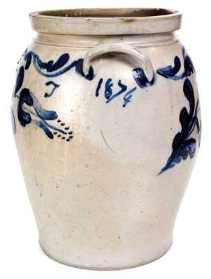 Extremely Important Solomon Bell Presentation Stoneware Jar, Made for Tillie Bell at JOHN BELL / WAYNESBORO Shop