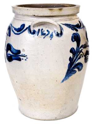 Extremely Important Solomon Bell Presentation Stoneware Jar, Made for Tillie Bell at JOHN BELL / WAYNESBORO Shop