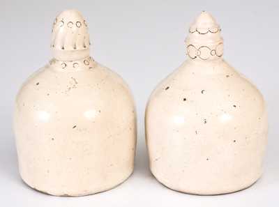 Two Bristol-Slip Stoneware Presentation Banks attrib. Fulper Pottery, Flemington, NJ