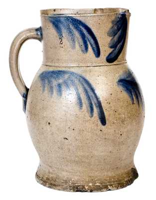 2 Gal. Baltimore Stoneware Pitcher with Floral Decoration