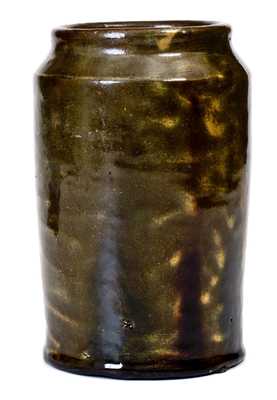 Unusual Redware Jar with Marbled Glaze, Mid-Atlantic or Southern, possibly Hagerstown, MD