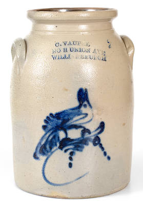 Rare C. Vaupel (Williamsburgh, NY) Stoneware Bird Jar