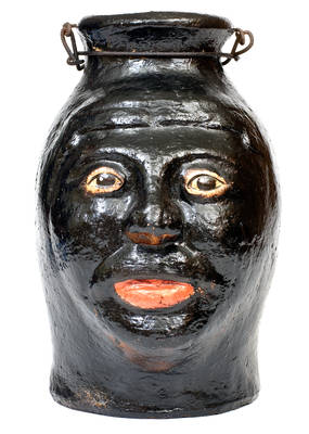 Rare Painted Stoneware Face Jug, attributed to Mr. Nelson, Wilkesboro, NC