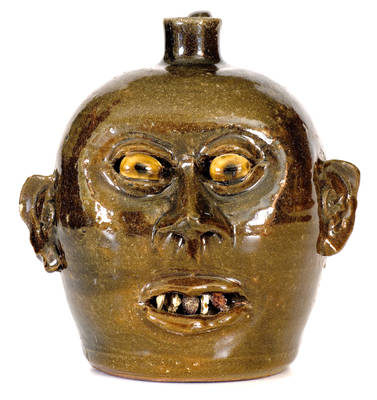 Lanier Meaders (Cleveland, Georgia) Stoneware Face Jug with Rock Teeth