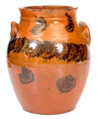 Slip-Decorated Redware Jar, Northeastern U.S. origin, circa 1840.