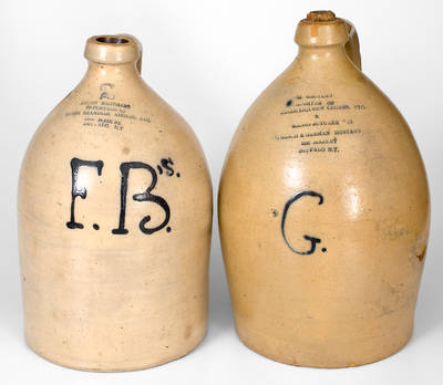 Two Buffalo, New York Stoneware Advertising Jugs