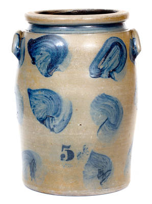 Rare Five-Gallon Elaborately-Decorated Palatine, West Virginia Stoneware Jar