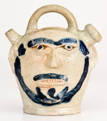 Exceedingly Rare & Important Remmey, Philadelphia Stoneware Face Jug