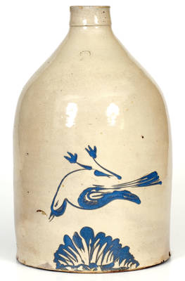 Fulper (Flemington, NJ) Stoneware Jug w/ Dead Bird Decoration