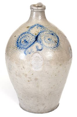 2 Gal. Stoneware Jug w/ Watchspring Decoration, New Jersey or Manhattan origin, 18th century