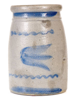 Western PA Stoneware Canning Jar w/ Freehand Floral Decoration