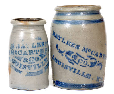 Lot of Two: BAYLESS, MCCARTHEY & CO. / LOUISVILLE, KY Stoneware Advertising Jars