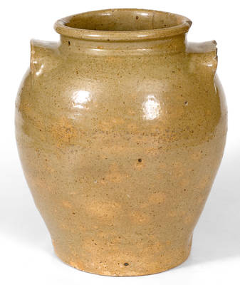 2 Gal. Pottersville, Edgefield District, SC Alkaline-Glazed Stoneware Jar w/ Impressed Marks