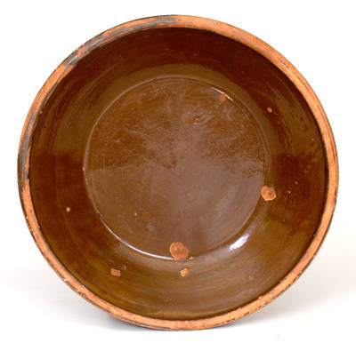 Rare Benjamin Dodge, Portland, Maine Large Redware Dish