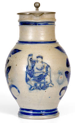 Wingender (Haddonfield, New Jersey) Stoneware Pitcher with King Gambrinus Decoration