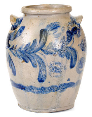 1 1/2 Gal. Baltimore Stoneware Jar with Floral Decoration, circa 1830