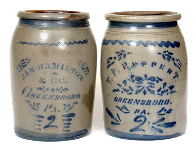 Lot of Two: GREENSBORO, PA Stoneware Jars