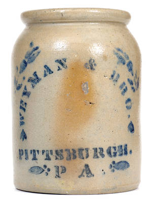 WEYMAN & BRO. / PITTSBURGH, PA Stoneware Snuff Jar