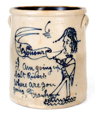 Outstanding and Important Election of 1868 Stoneware Crock w/ Horatio Seymour 