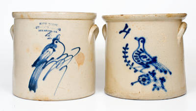 Lot of Two: New York State Stoneware Bird Crocks