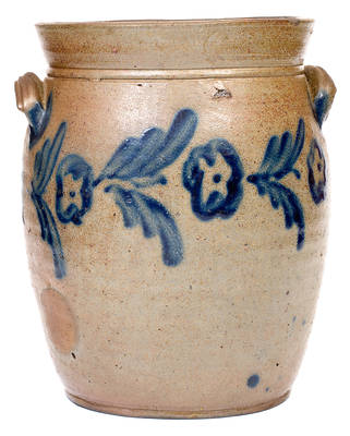 3 Gal. Stoneware Jar att. Henry Remmey, Philadelphia, PA with Floral Decoration