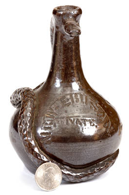 Very Rare Small-Sized Stoneware Temperance Jug, Boonville, Missouri origin
