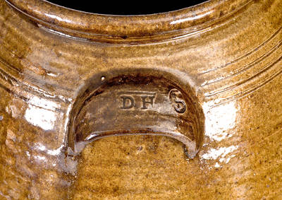 Five-Gallon DH (Daniel Hartsoe, Lincoln County, North Carolina) Stoneware Jar