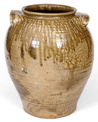 Pottersville, Edgefield, SC 6 Gal. Alkaline-Glazed Stoneware Jar w/ Elaborate Glaze