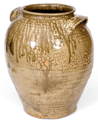 Pottersville, Edgefield, SC 6 Gal. Alkaline-Glazed Stoneware Jar w/ Elaborate Glaze