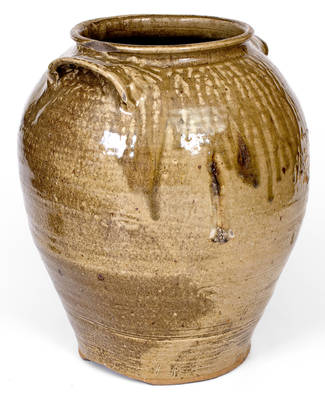 Pottersville, Edgefield, SC 6 Gal. Alkaline-Glazed Stoneware Jar w/ Elaborate Glaze