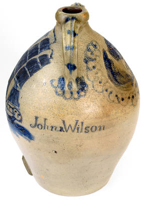 Important Presentation Cooler w/ Elaborate Incised Ship Design, attrib. Abial Price, South Amboy, NJ, Dated 1839